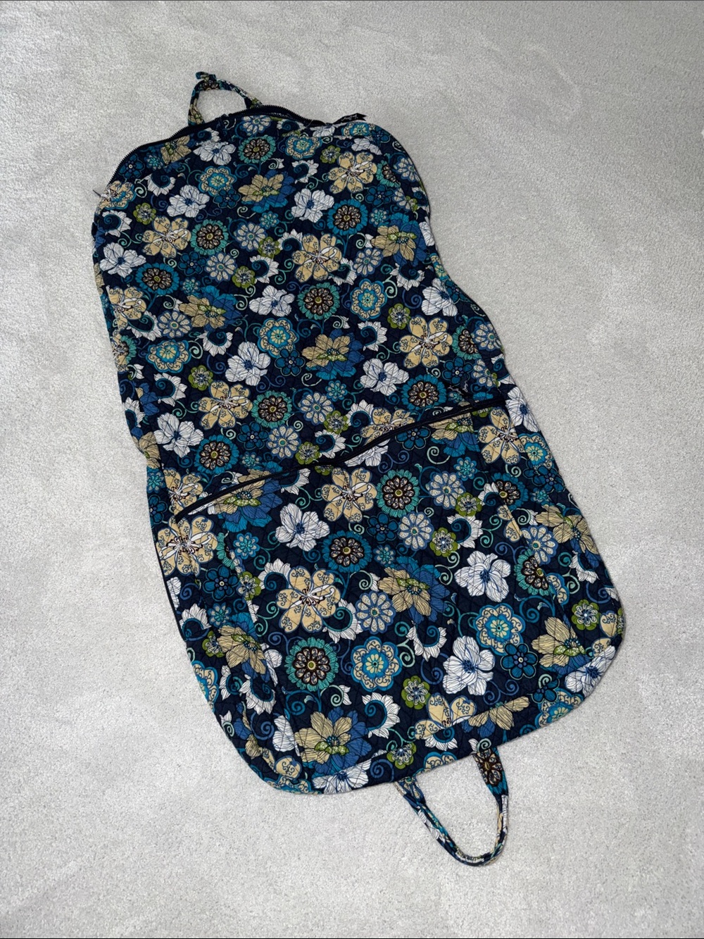 Vera Bradley Navy Floral Quilted Garment Bag (retired pattern)